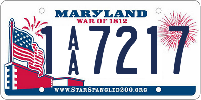 MD license plate 1AA7217