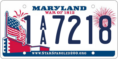MD license plate 1AA7218