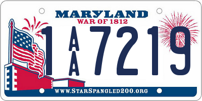 MD license plate 1AA7219