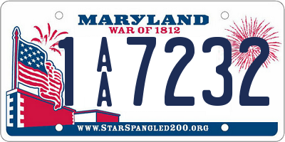 MD license plate 1AA7232