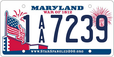 MD license plate 1AA7239