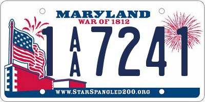 MD license plate 1AA7241