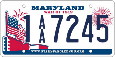 MD license plate 1AA7245