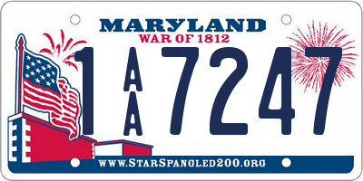 MD license plate 1AA7247