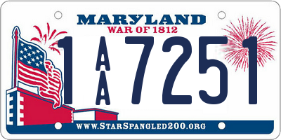 MD license plate 1AA7251