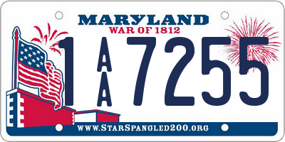 MD license plate 1AA7255