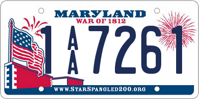 MD license plate 1AA7261