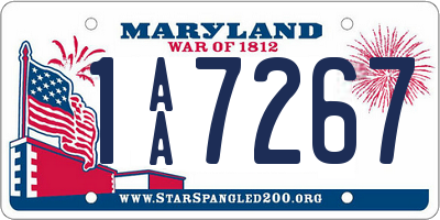 MD license plate 1AA7267