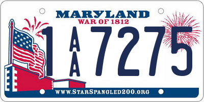 MD license plate 1AA7275