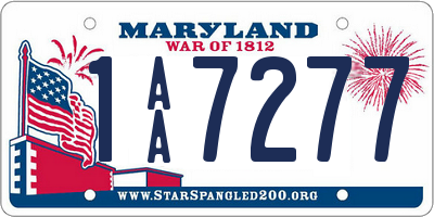 MD license plate 1AA7277