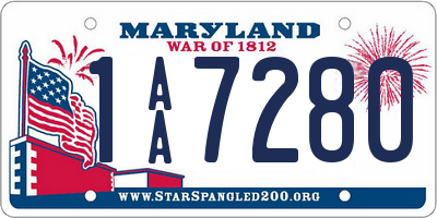MD license plate 1AA7280