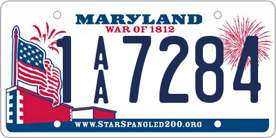 MD license plate 1AA7284