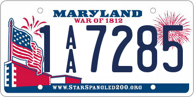 MD license plate 1AA7285