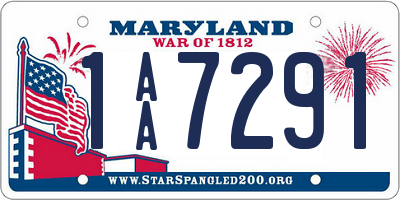 MD license plate 1AA7291