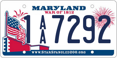 MD license plate 1AA7292