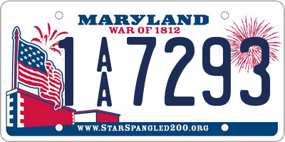 MD license plate 1AA7293