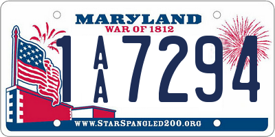 MD license plate 1AA7294