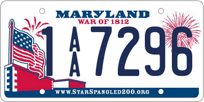 MD license plate 1AA7296