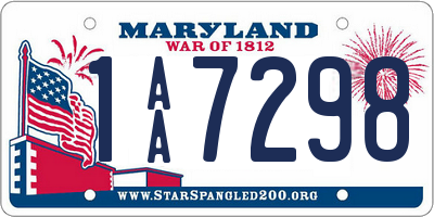 MD license plate 1AA7298