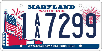 MD license plate 1AA7299