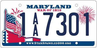 MD license plate 1AA7301