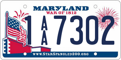 MD license plate 1AA7302