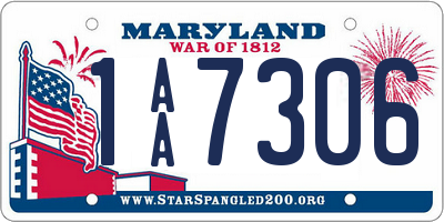 MD license plate 1AA7306