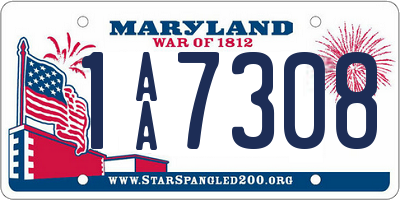 MD license plate 1AA7308
