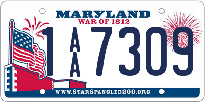 MD license plate 1AA7309