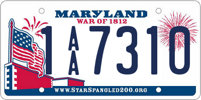 MD license plate 1AA7310