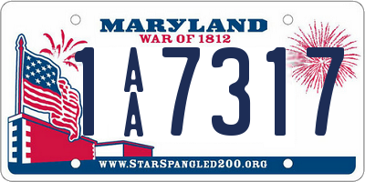 MD license plate 1AA7317