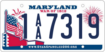 MD license plate 1AA7319