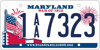 MD license plate 1AA7323