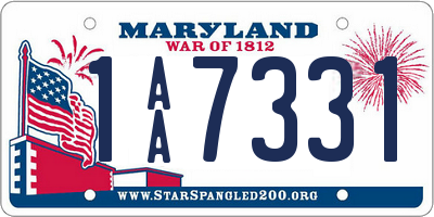 MD license plate 1AA7331