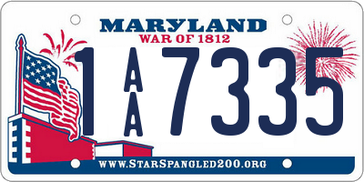 MD license plate 1AA7335