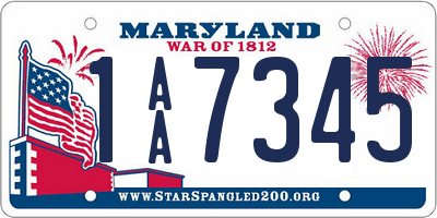 MD license plate 1AA7345