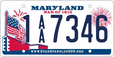 MD license plate 1AA7346