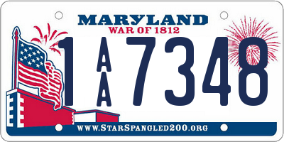 MD license plate 1AA7348