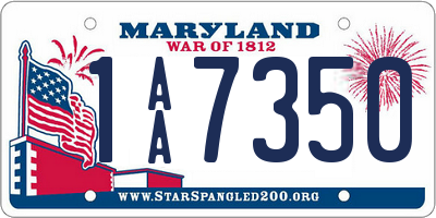 MD license plate 1AA7350