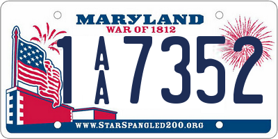 MD license plate 1AA7352