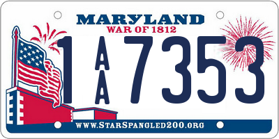 MD license plate 1AA7353