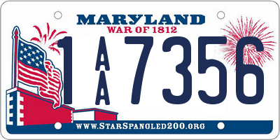 MD license plate 1AA7356