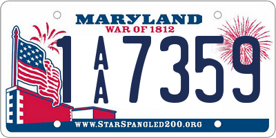 MD license plate 1AA7359