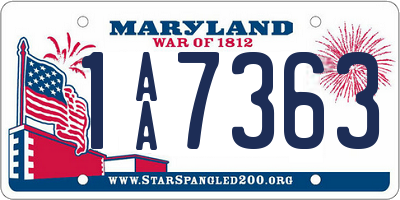 MD license plate 1AA7363