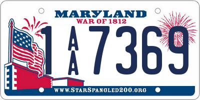 MD license plate 1AA7369