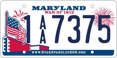 MD license plate 1AA7375