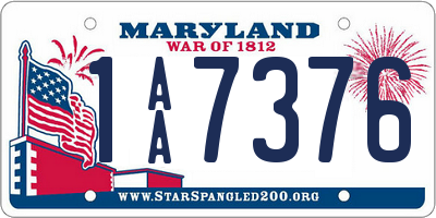 MD license plate 1AA7376