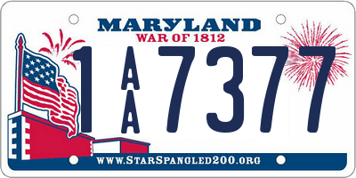 MD license plate 1AA7377