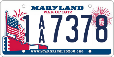 MD license plate 1AA7378