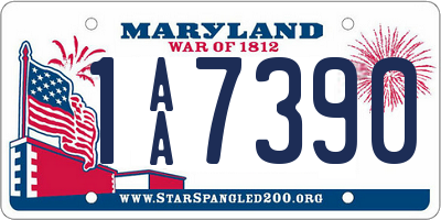 MD license plate 1AA7390